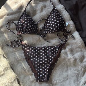 Wild Fable Chocolate Polka Dot Bikini